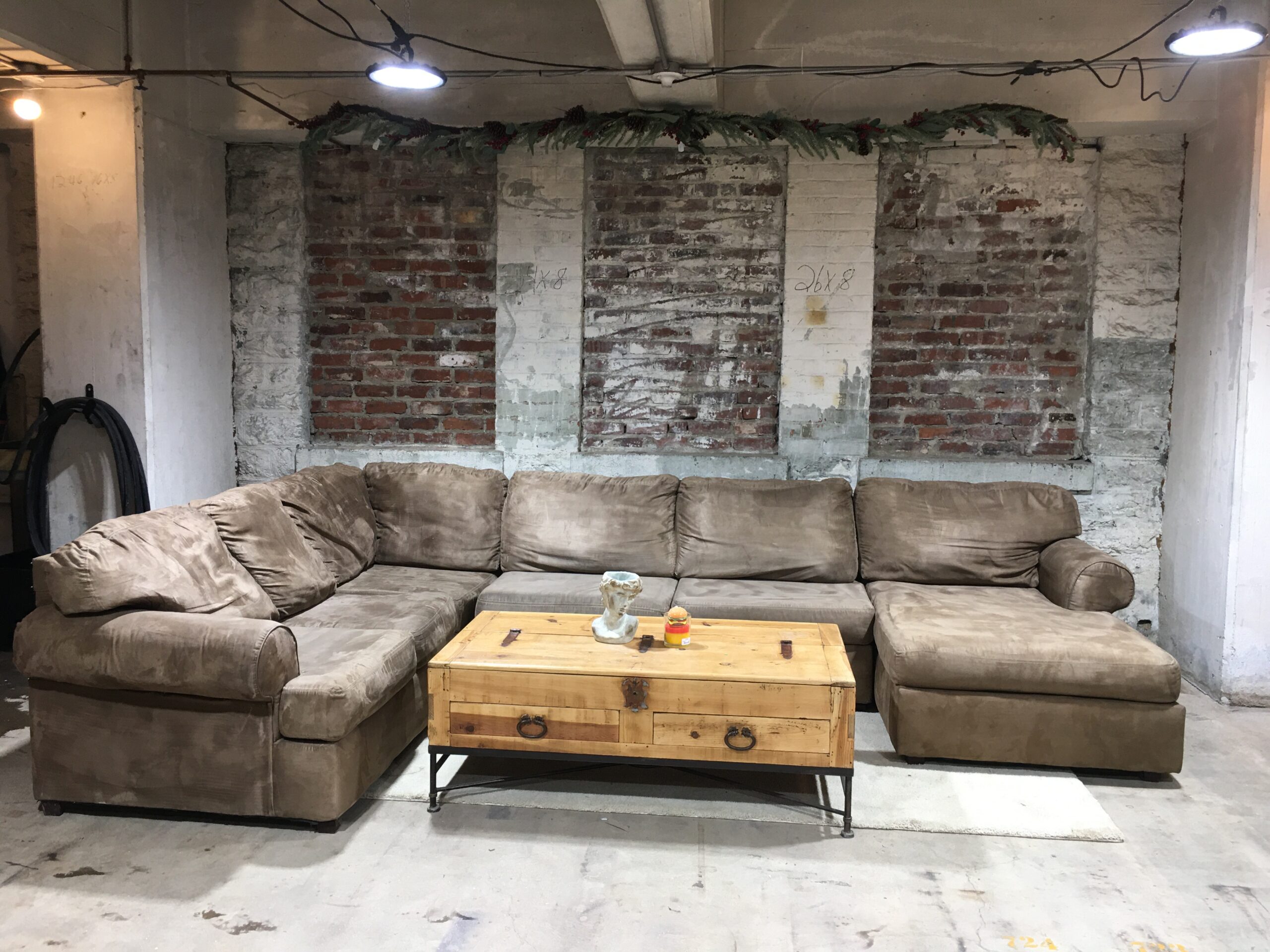 Beige Microfiber Sectional